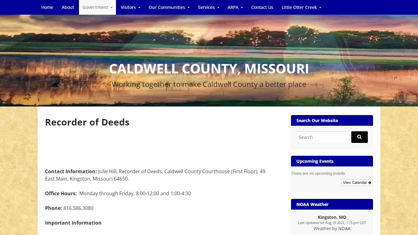 Recorder of Deeds | CALDWELL COUNTY, MISSOURI